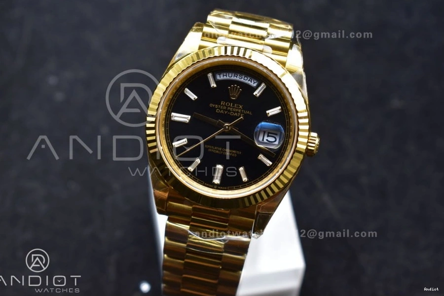 on (Gain THBF Date 1:1 Day Crystal Best 40 Dial Edition Weight) Black VR3255 Bracelet 228238 YG President 1120